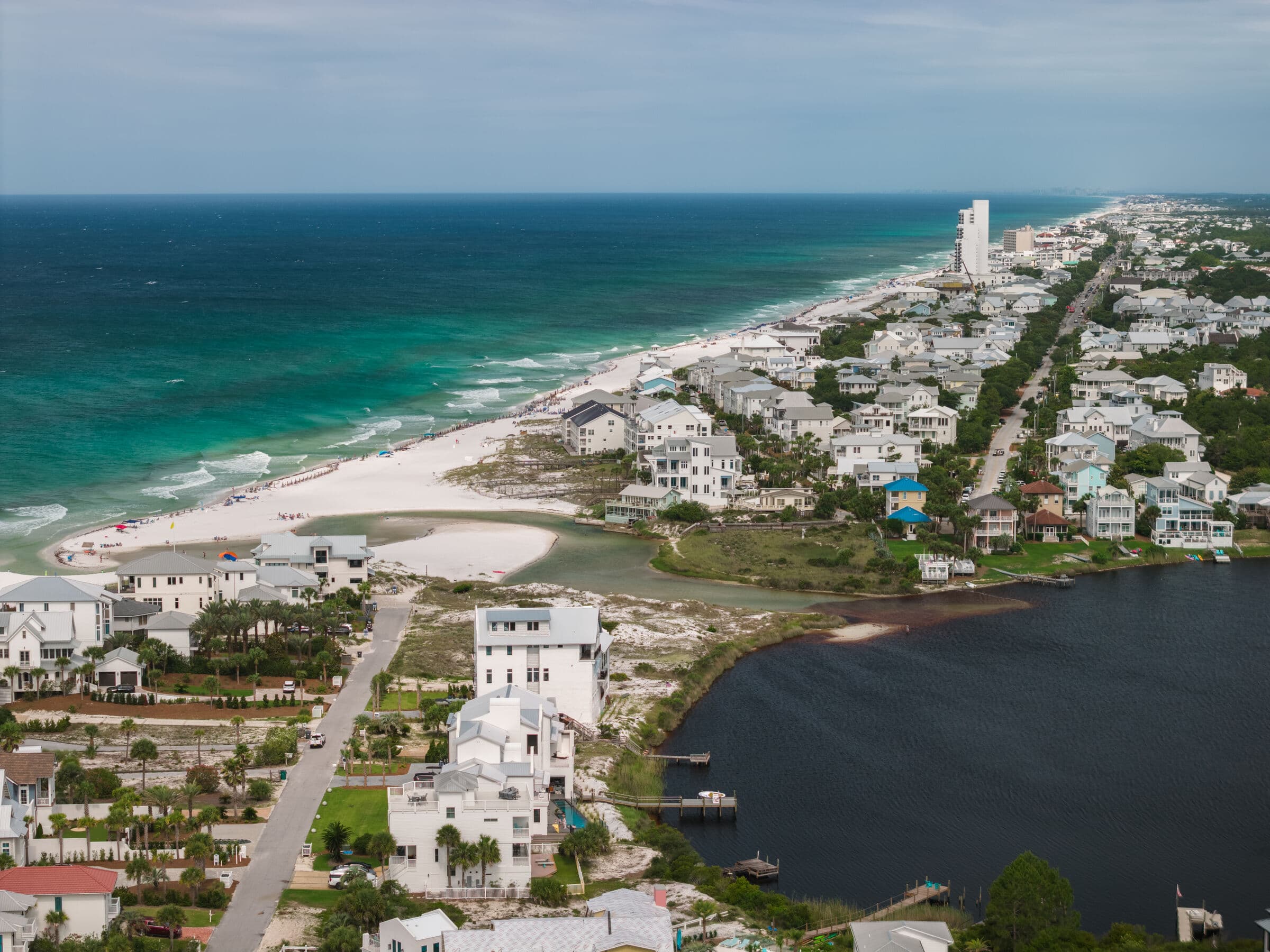 Eastern Lake meeting the Gulf at Seagrove Beach