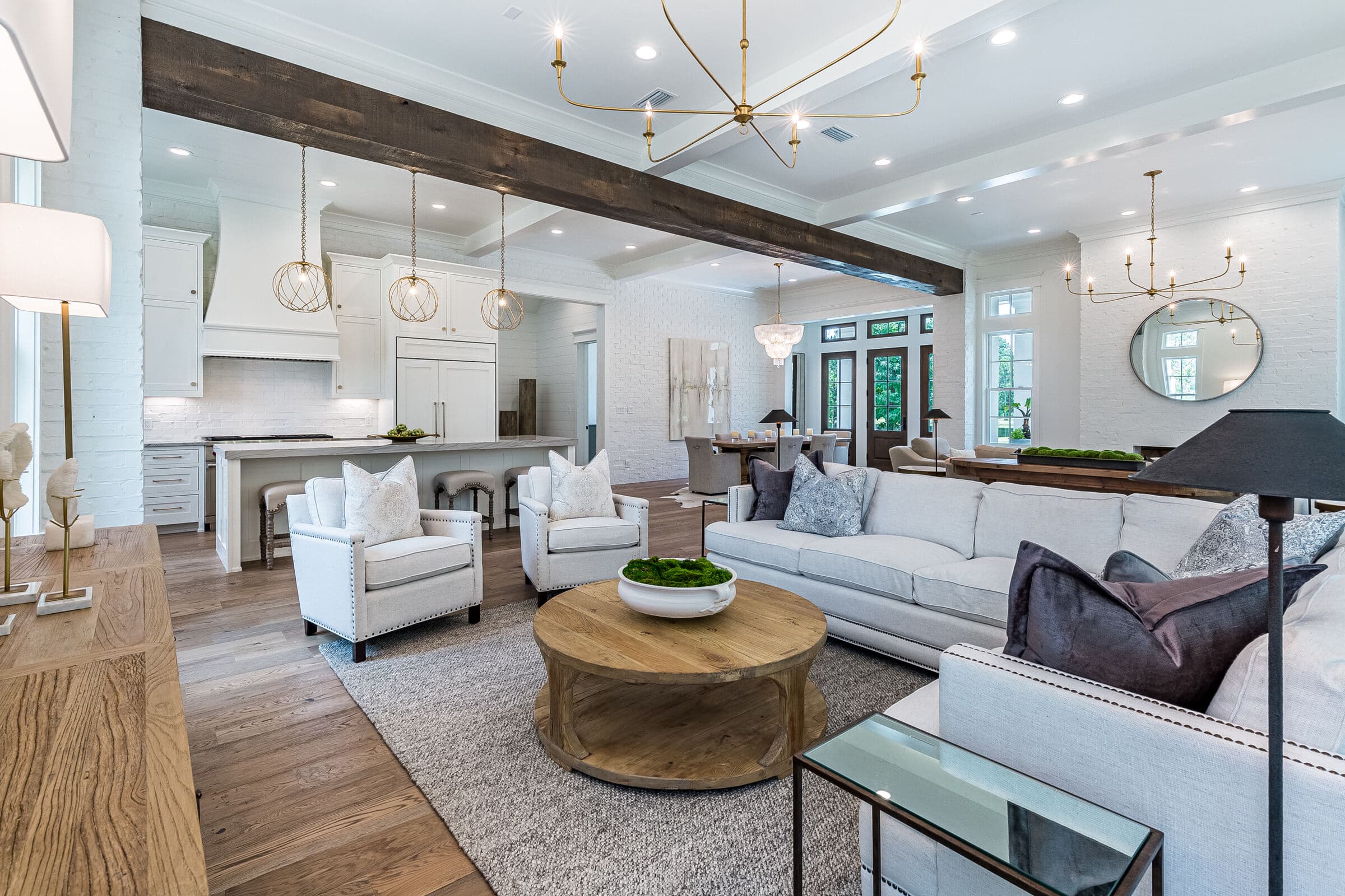 Great room with the kitchen beyond